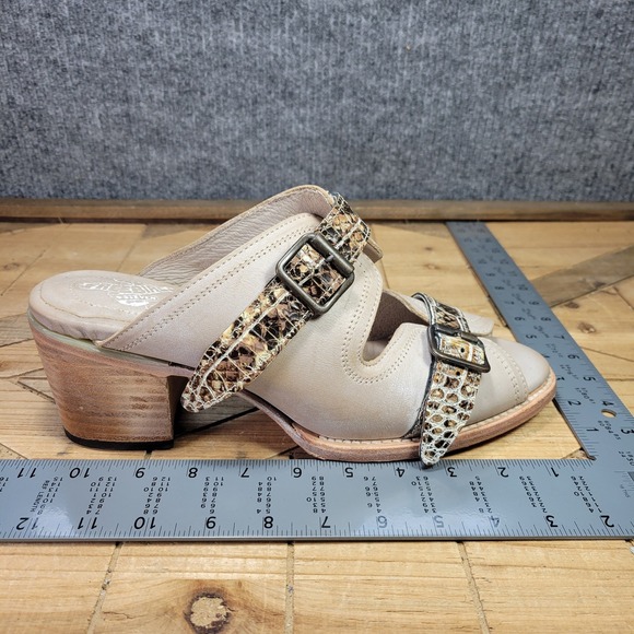 Freebird By Steven Caprice Women's 12 Sandals Taupe Snake Leather Double Strap - Picture 12 of 13